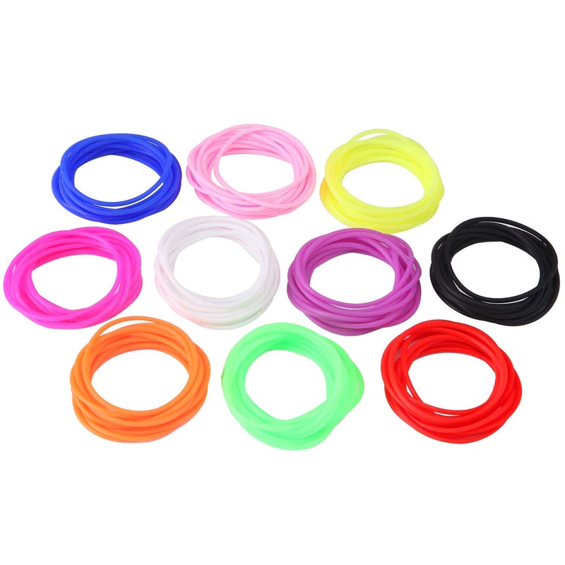 Senkary 120 Pieces Silicone Jelly Bracelets Nonluminous Stretchy 80s Rubber Bracelets Gel Gummy Hair Ties for Party Favors, Adults, Women, Kids, Girl(10 Colors) - Image 3